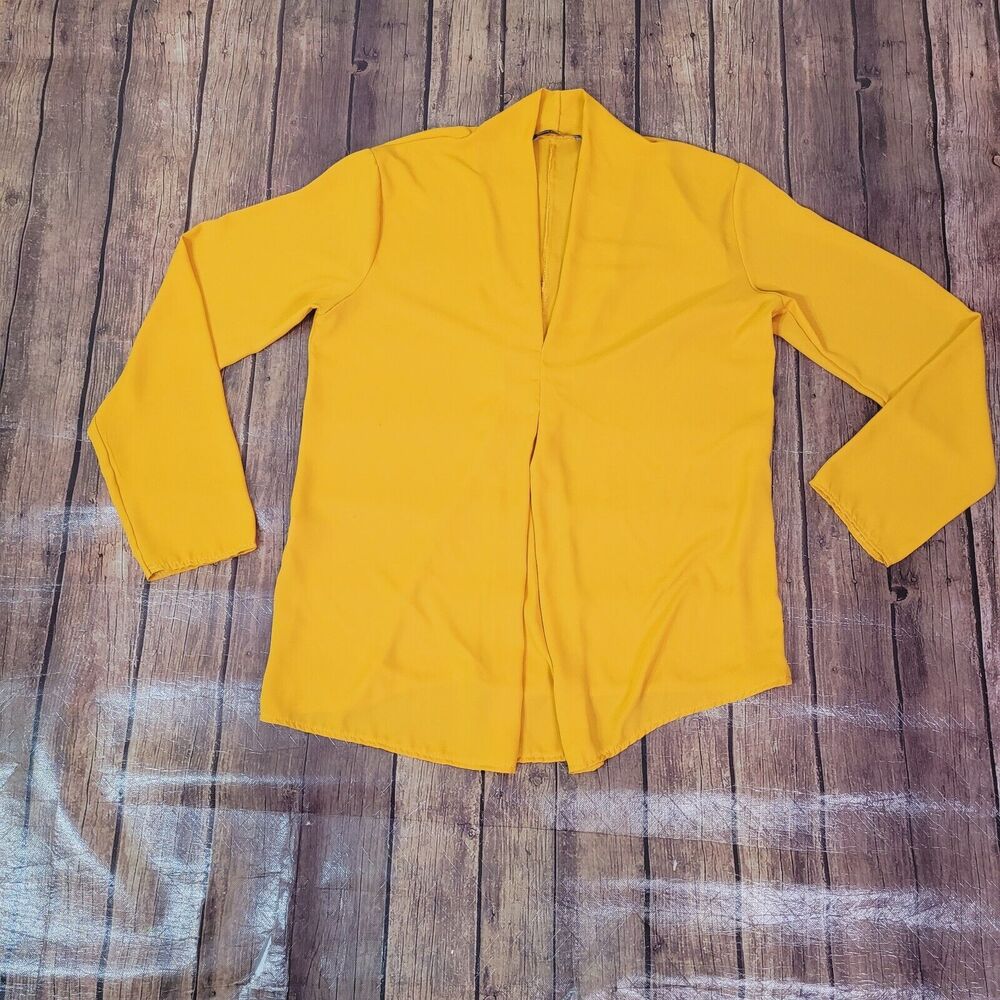 Silvia Casanuovi Womens Italian Blouse Mustard 2XL Long Sleeve V-Neck‎